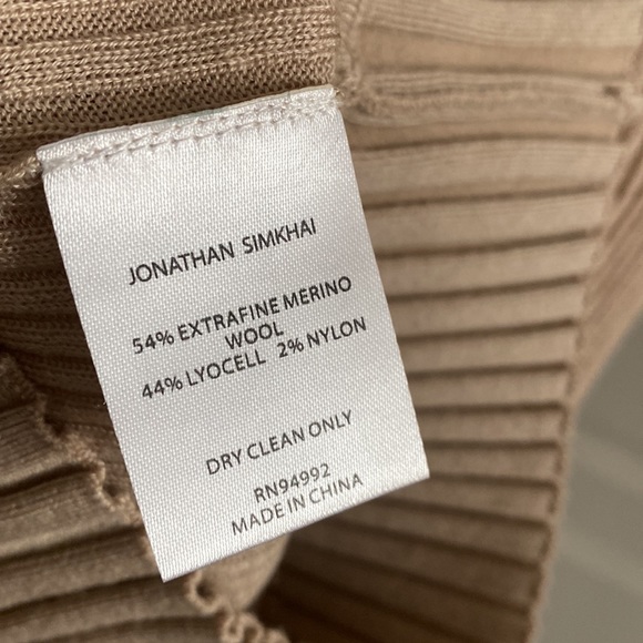 JONATHAN SIMKHAI Kenley Fine Wool Sweater in Sparrow Small - Picture 6 of 8